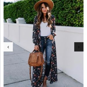 Vici Floral Duster Kimono Sz Sm